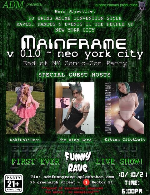 Mainframe v 0.1.0 - Matrix Themed NYC Comic Con Afterparty