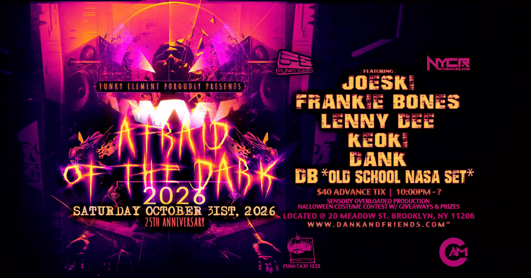 Afraid of the Dark 2026 - NYC's Halloween Rave - NYCRavers