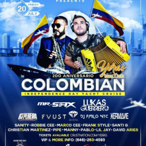 YERAS COLOMBIAN INDEPENDENCE DAY YACHT CRUISE